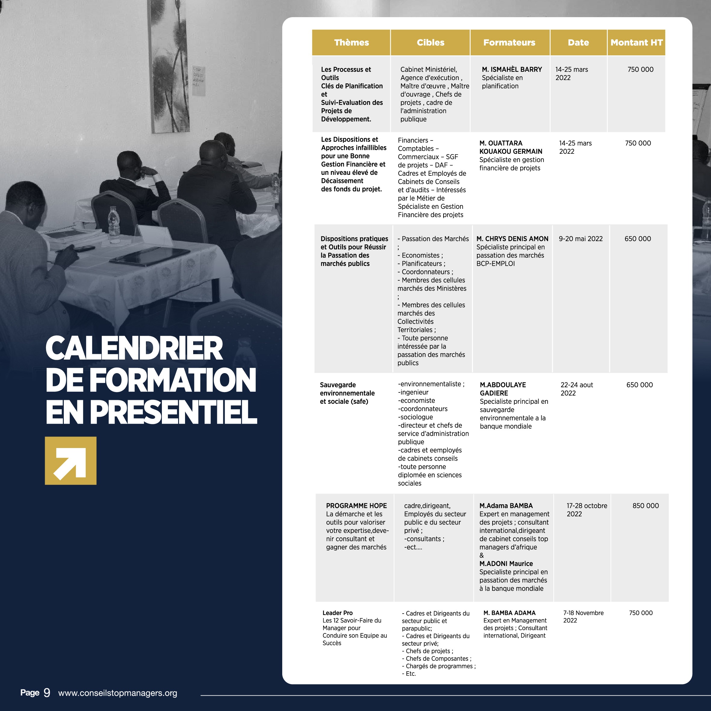 Programme De Formation 22 Conseils Top Managers D Afrique